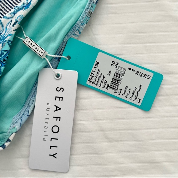 💙👙Seafolly bikini bottoms NWT in fun blue print - Picture 5 of 13
